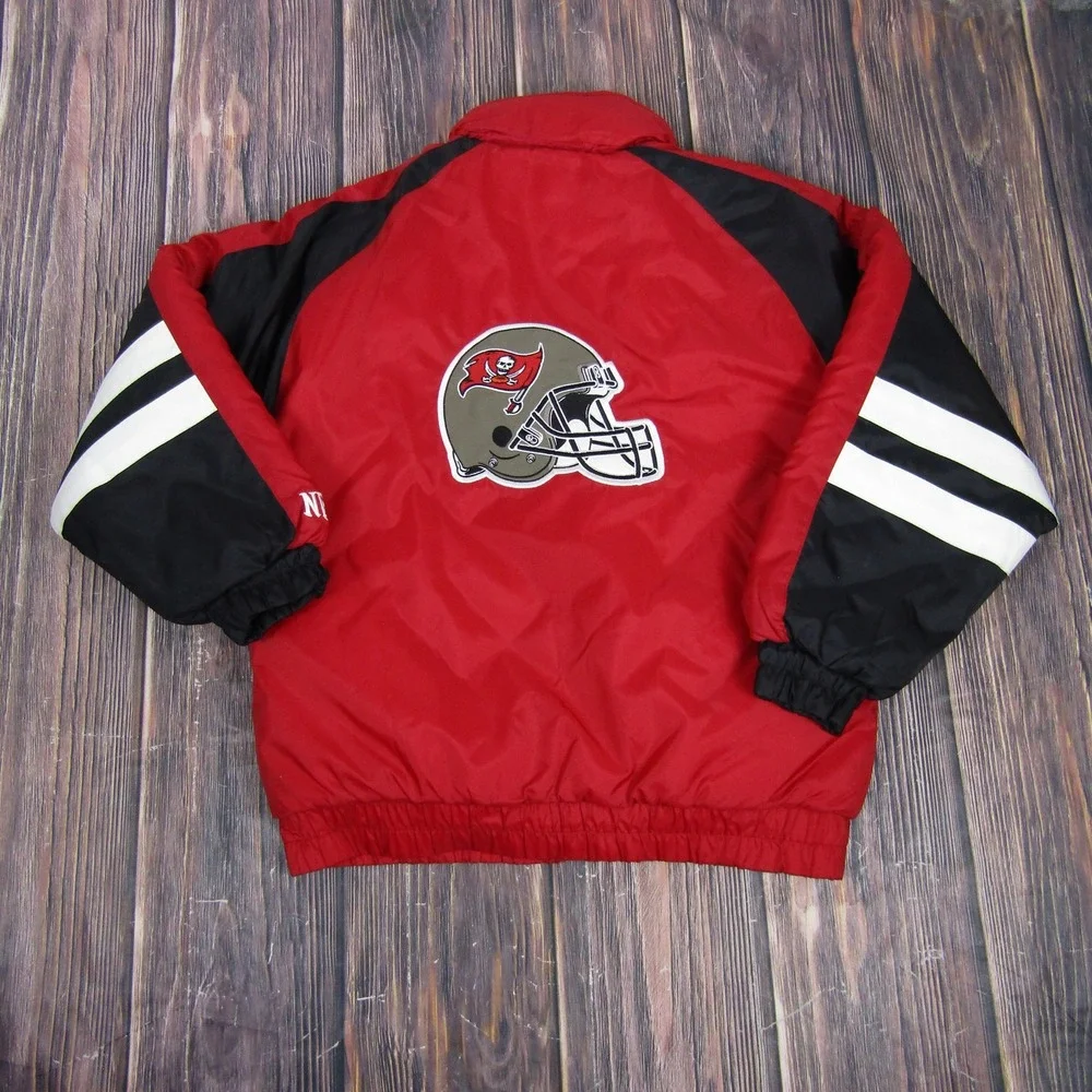 Tampa Bay Buccaneers Jacket Youth Large Red Black White NFL Football Vintage 90s